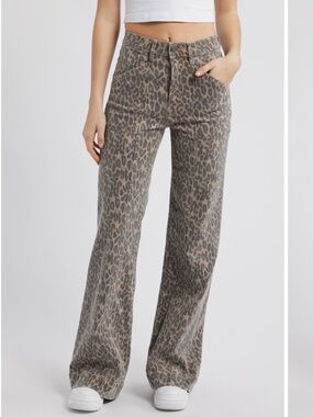 Hidden Jeans Leopard Print Wide Leg Pants